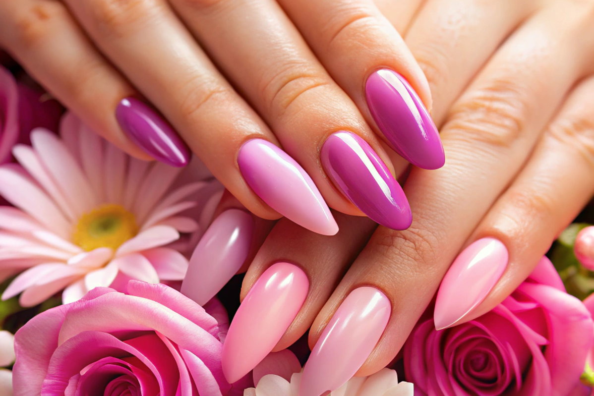 pink extension nails